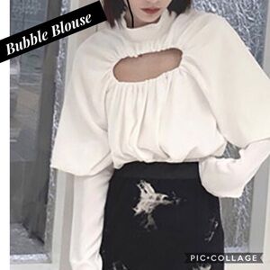 Beautiful White Bubble Blouse